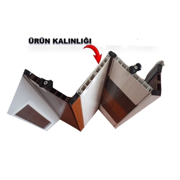 Sarpaş Akordiyon Kalın Kapı Camsız Beyaz Katlanır Akordeon Pvc Anahtar Kilitli