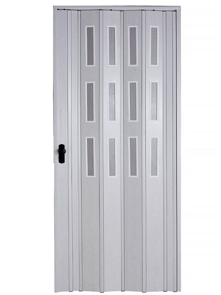 Sarpaş Katlanır Akordeon Akordiyon Pvc Kapı - Camlı Akçaağaç  Desenli 12 mm