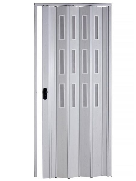 Sarpaş Katlanır Akordeon Akordiyon Pvc Kapı - Camlı Akçaağaç  Desenli 12 mm