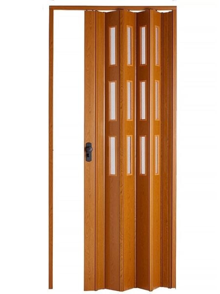 Sarpaş Katlanır Akordeon Akordiyon Pvc Kapı - Camlı Meşe  Desenli 12 mm