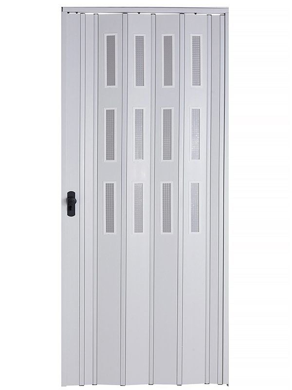 Sarpaş Katlanır Akordeon Akordiyon Pvc Kapı - Camlı Beyaz 12 mm