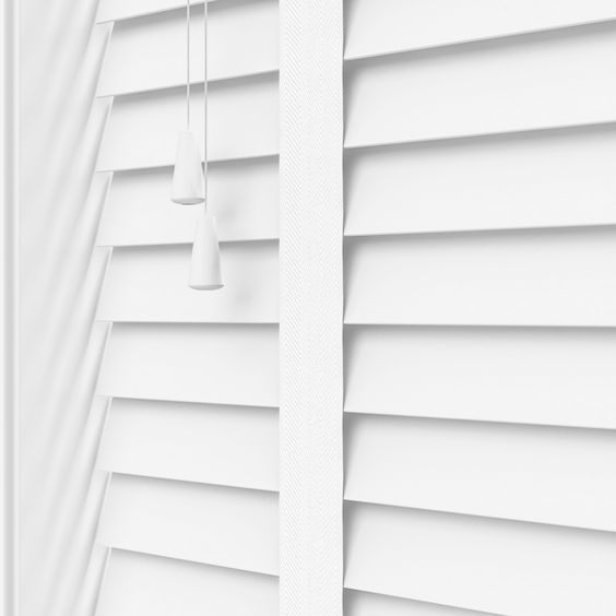 Sarpaş Beyaz 50 mm Doğal Ahşap Jaluzi Perde 126X150 - 126X150