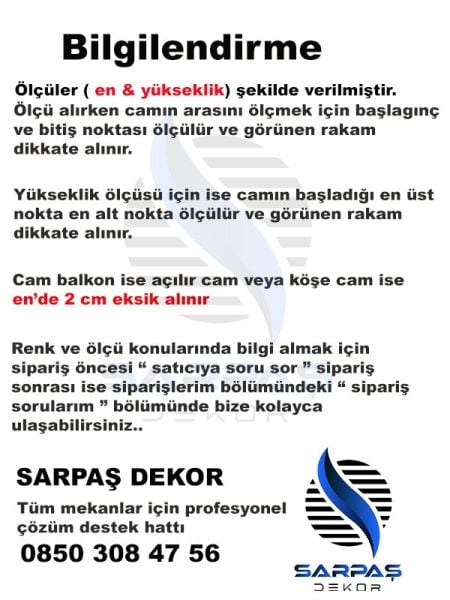 SARPAŞ Plise Ofis Cam Balkon Perdesi Koyu Kahverengi Kumaş Vidalı