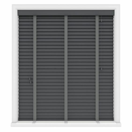 Sarpaş Antrasit 25 mm Doğal Ahşap Jaluzi Perde