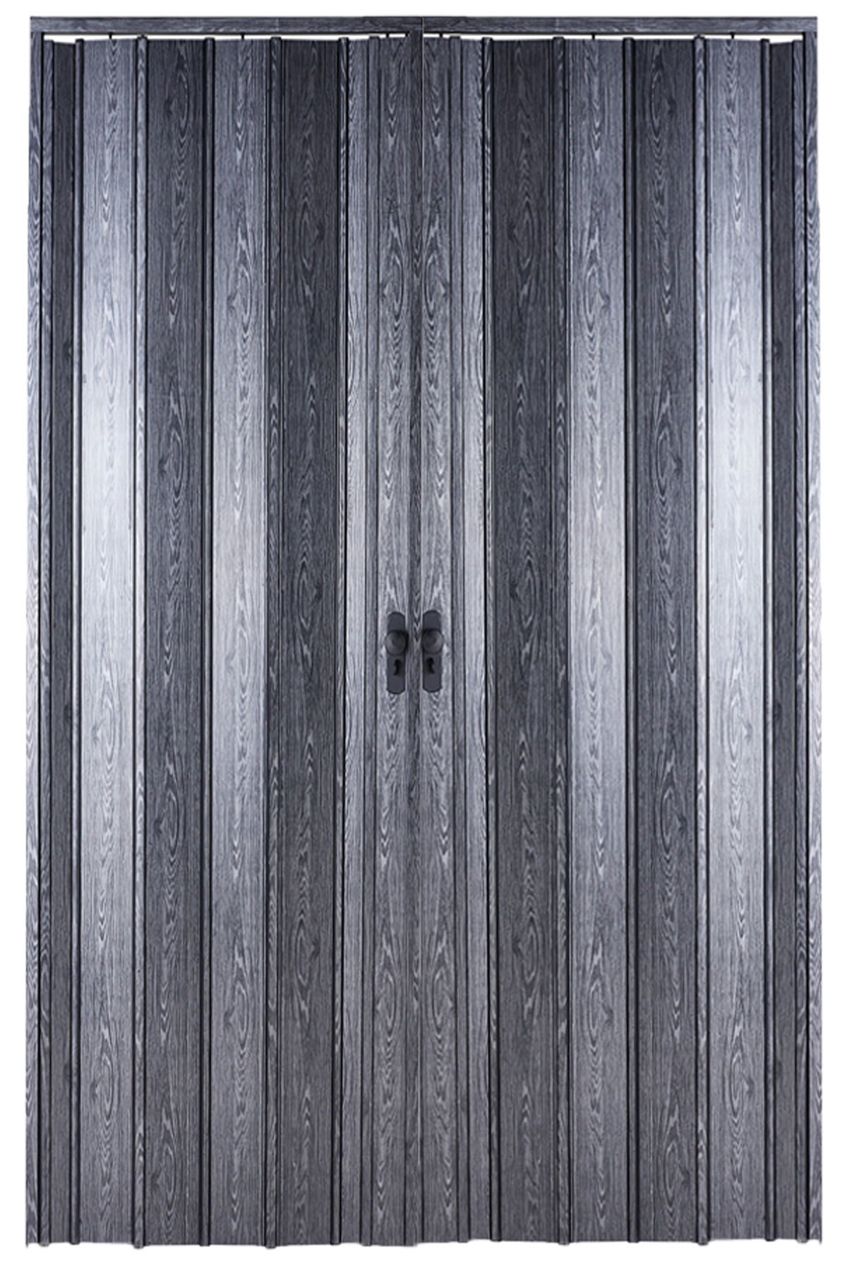 Sarpaş Akordiyon Kapı Karaağaç Camsız 12 mm Desenli Çift Açılım Katlanır Akordeon Pvc