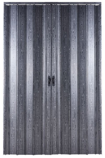 Sarpaş Akordiyon Kapı Karaağaç Camsız 12 mm Desenli Çift Açılım Katlanır Akordeon Pvc