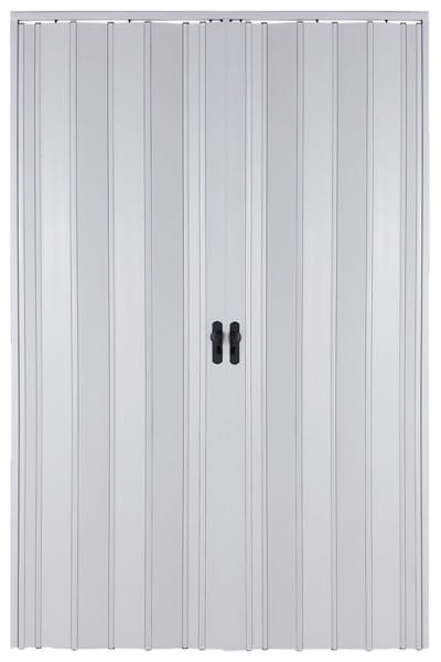 Sarpaş Akordiyon Kapı Beyaz Camsız 12 mm Çift Açılım Katlanır Akordeon Pvc